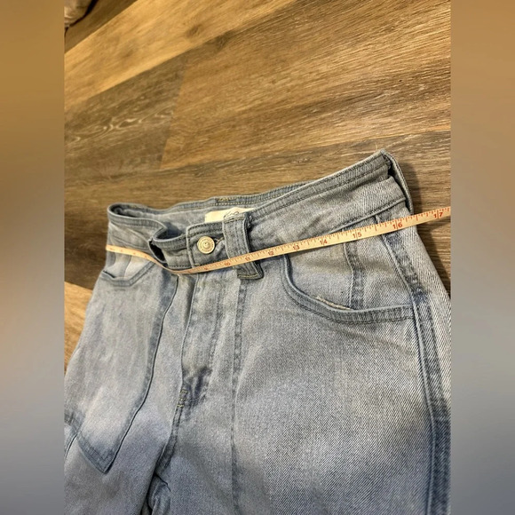 Kancan Jeans Winston High-Rise Cargo Slim Straight Size 7/27 Light Wash Denim - Picture 6 of 13